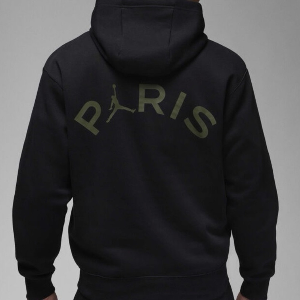 Paris Saint-Germain Men’s Fleece Pullover Hoodie Sweatshirt Nike Jordan Black M